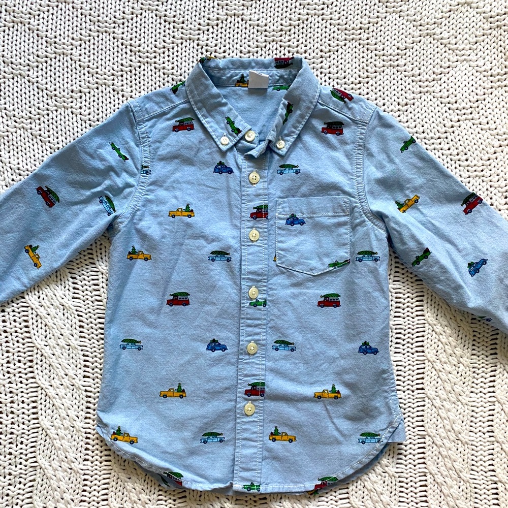 Baby Gap Boys Christmas Button Down Shirt 4T
